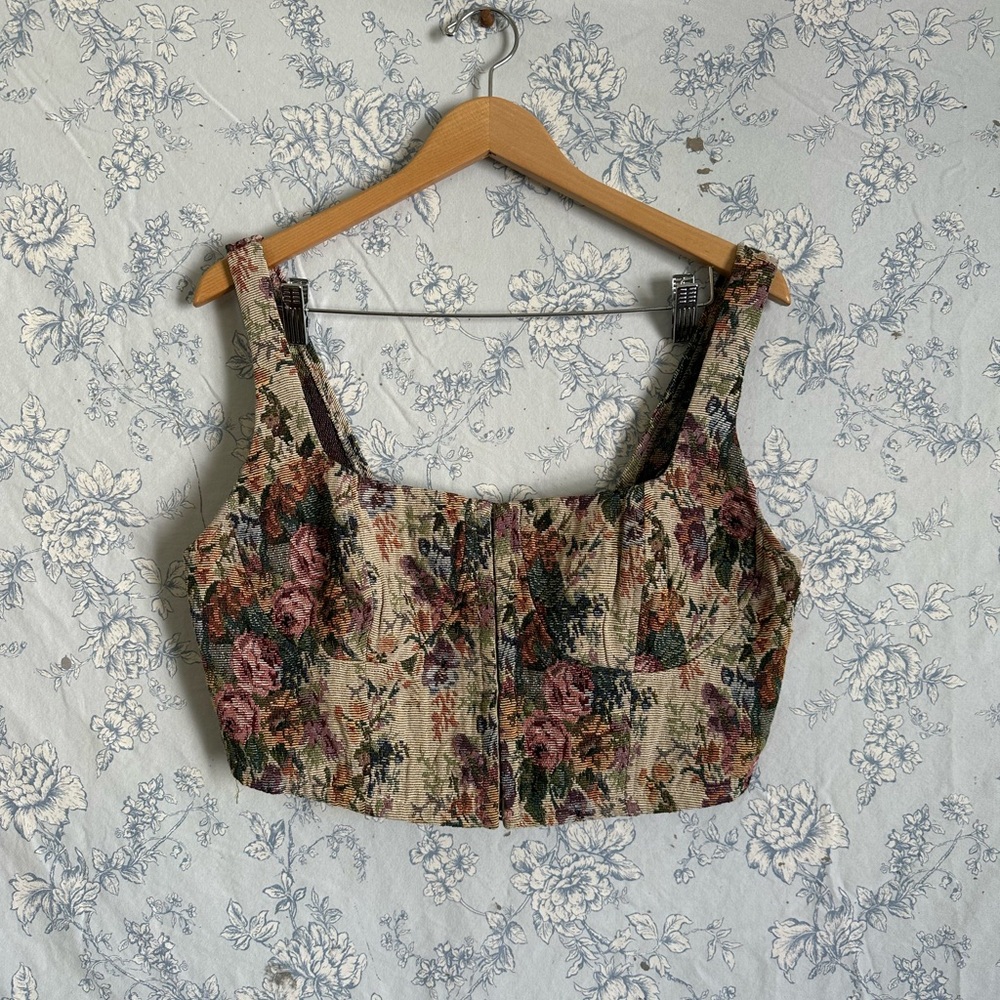 Floral Patterned Women's Crop Corset